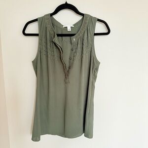 Banana Republic Olive Sleeveless Blouse